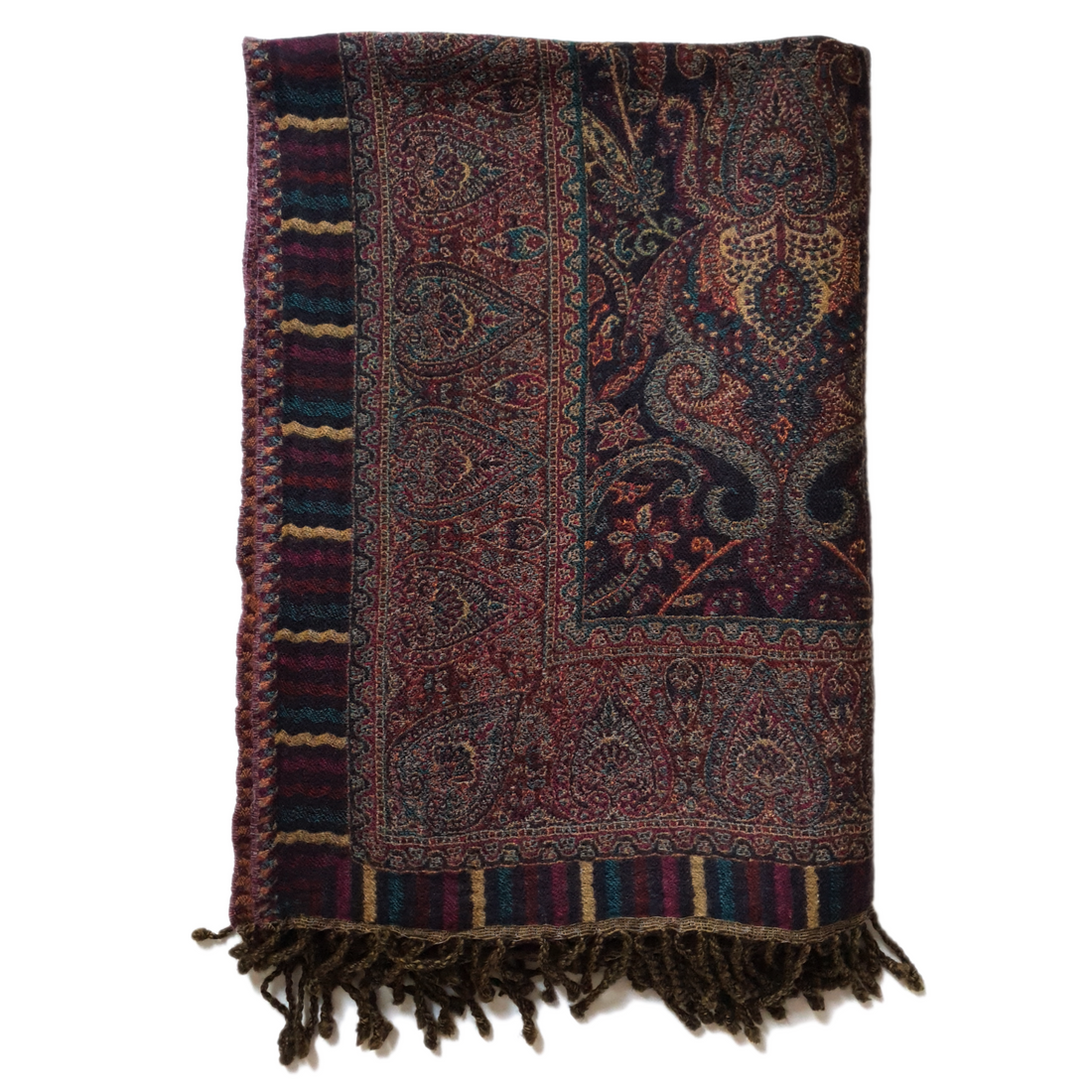 Paisley Border Throw Blanket