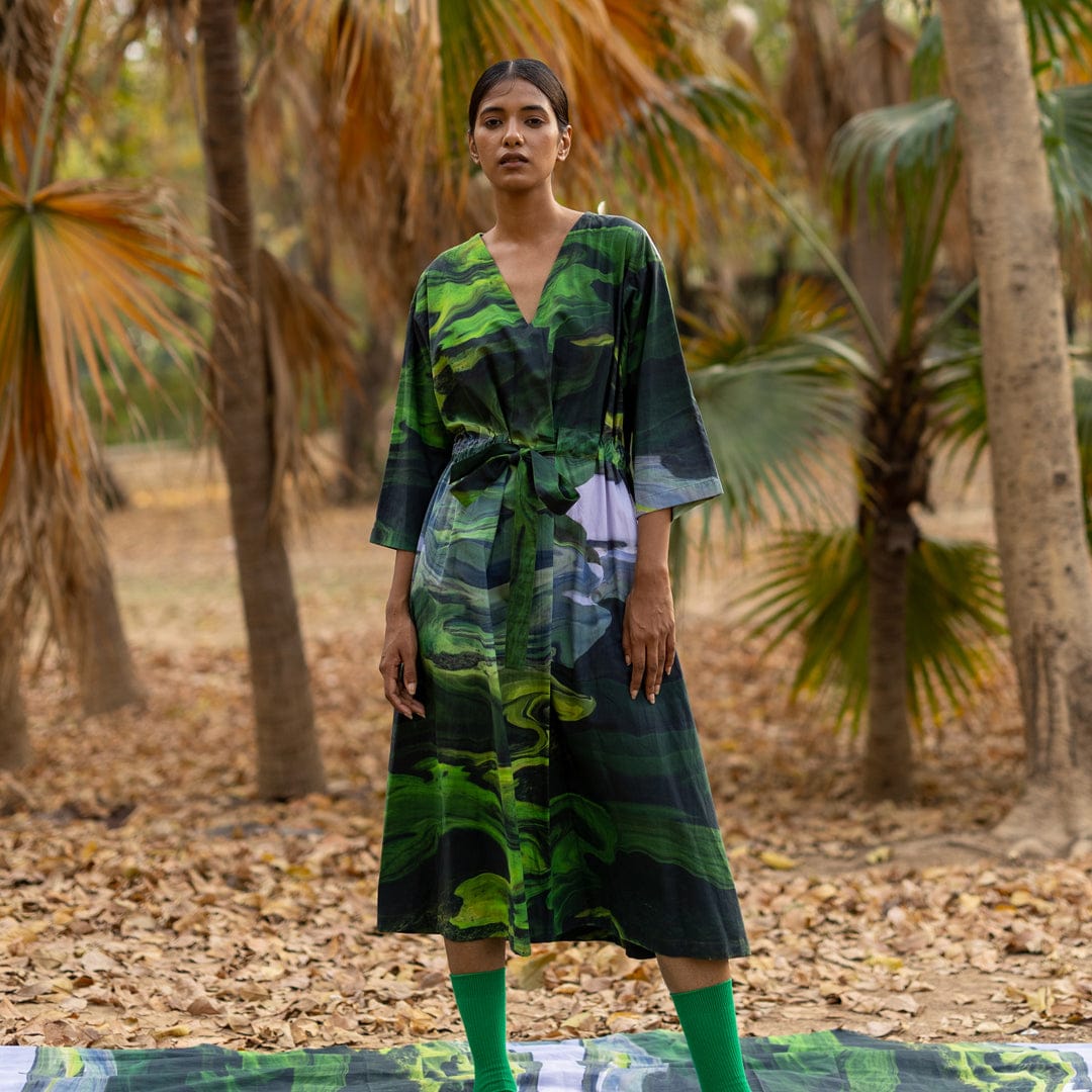 Doodlage Doris green dress from the Dresses & Tunics collection, featuring a stylish, flowy fabric and elegant design.