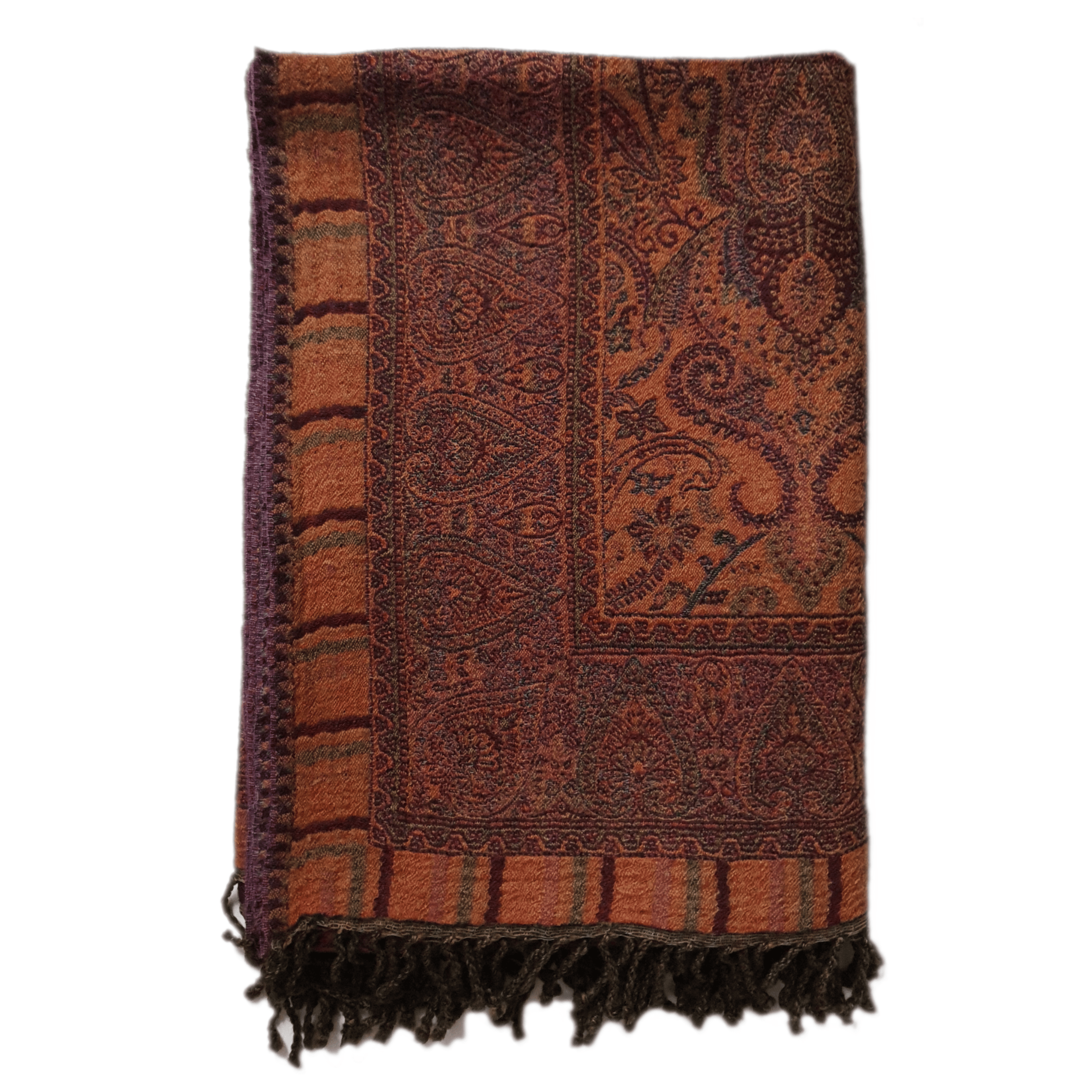 Bombaybirds paisley border throw blanket with intricate pattern, soft fabric perfect for living room decor and cozy comfort.