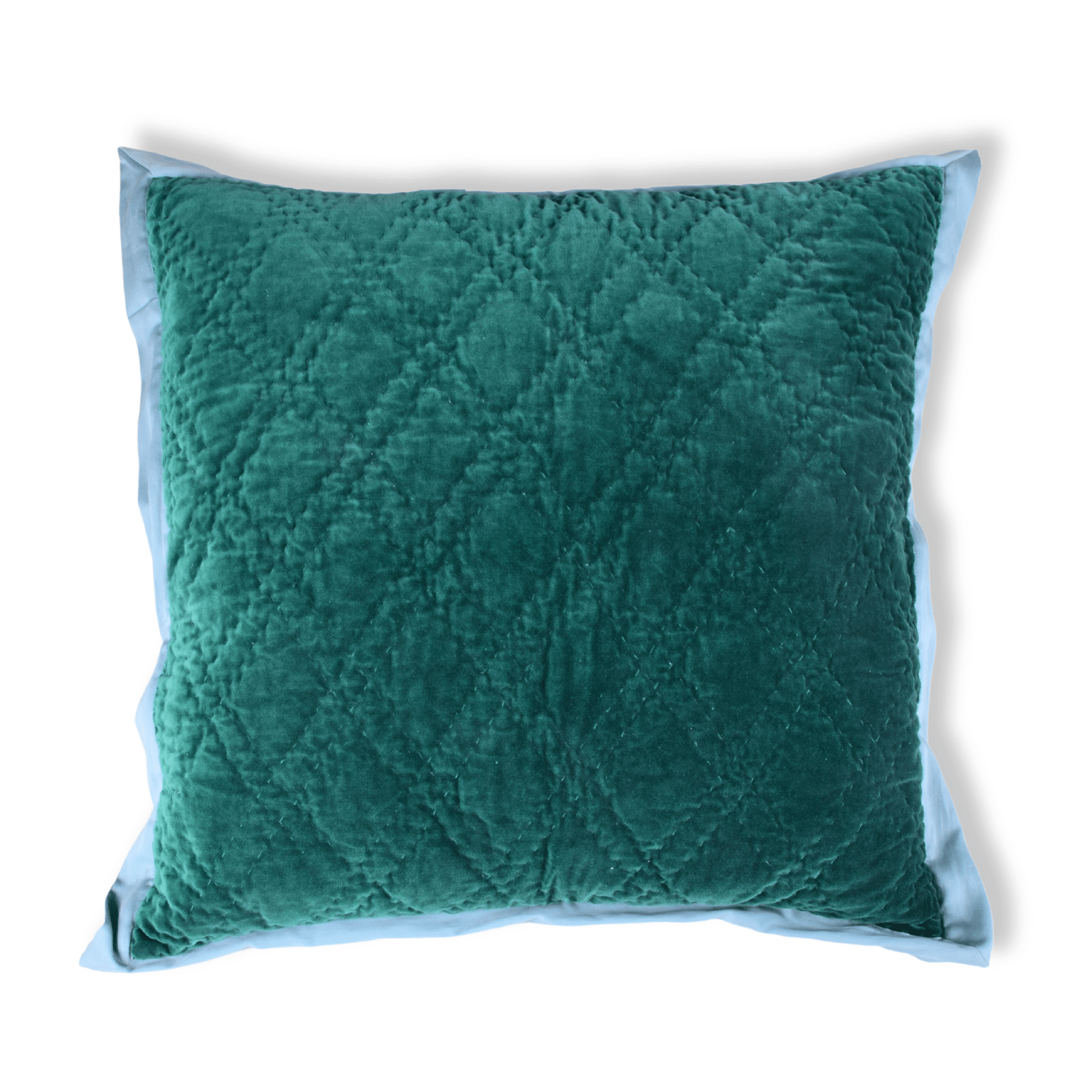 Emerald celeste velvet pillowcase by Bombaybirds, soft textured living room decor with luxurious velvet fabric.