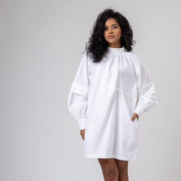 White Alice dress by Doodlage, stylish sleeveless dress with a relaxed fit and subtle detailing, perfect for casual occasions.