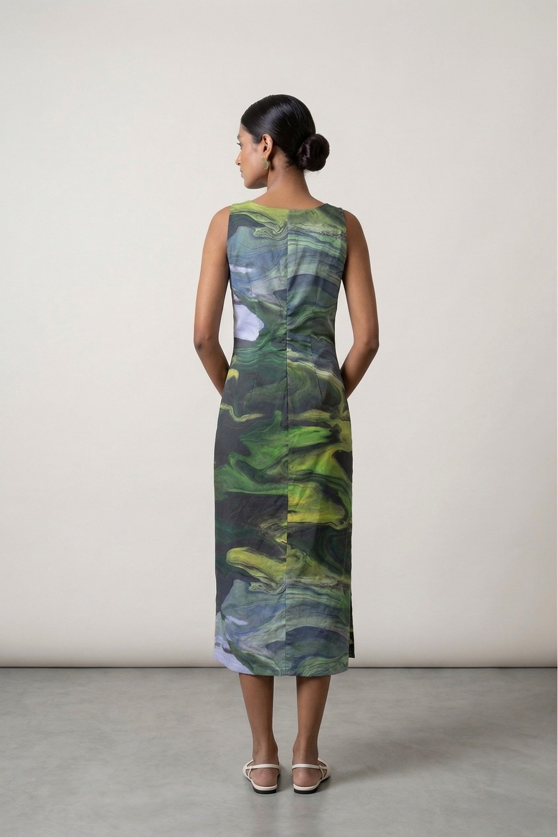 Doodlage Sarah printed dress with colorful floral pattern, lightweight fabric, and relaxed fit, perfect for casual wear.