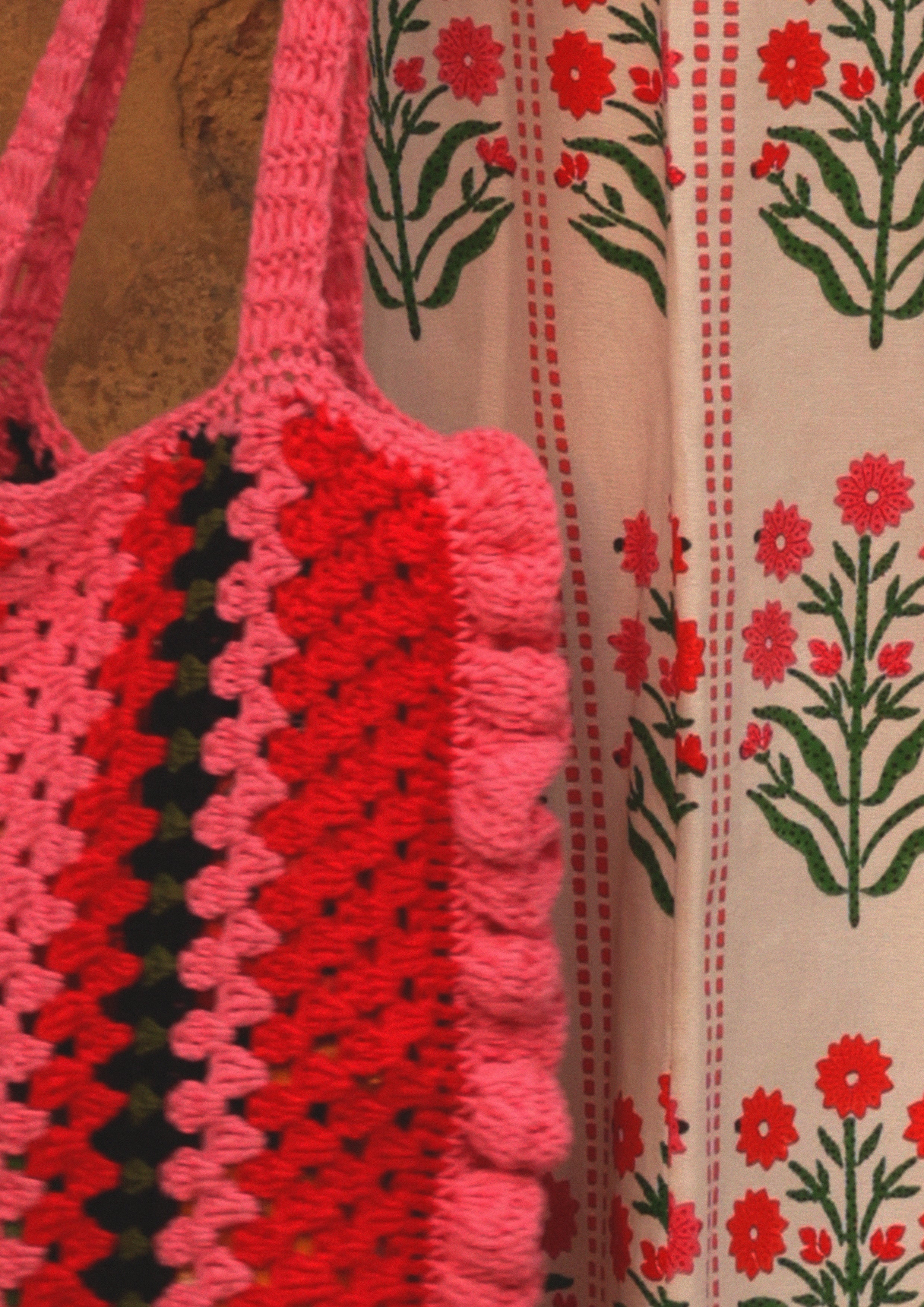 CROCHET BEACH BAG BLOSSOM STRIPE