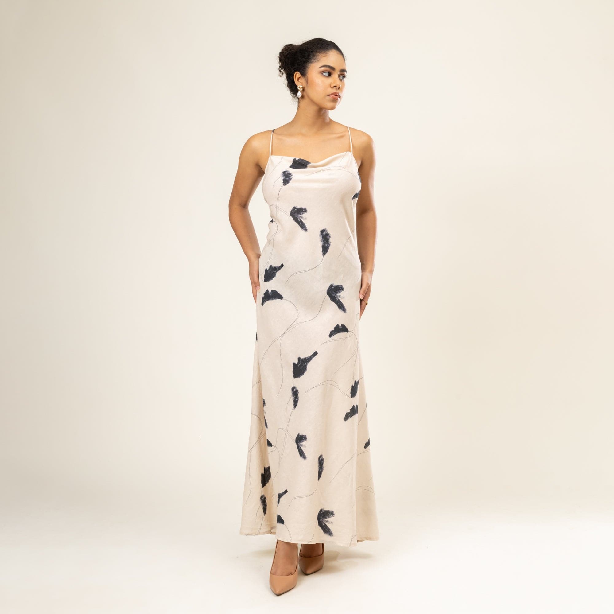 Doodlage Lola printed dress with vibrant floral pattern, lightweight fabric, and stylish knee-length design.