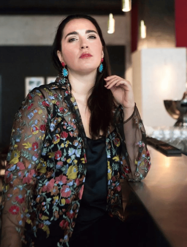 Bombaybirds Amari Mojave earrings featuring boho-inspired design with earthy tones and intricate details.