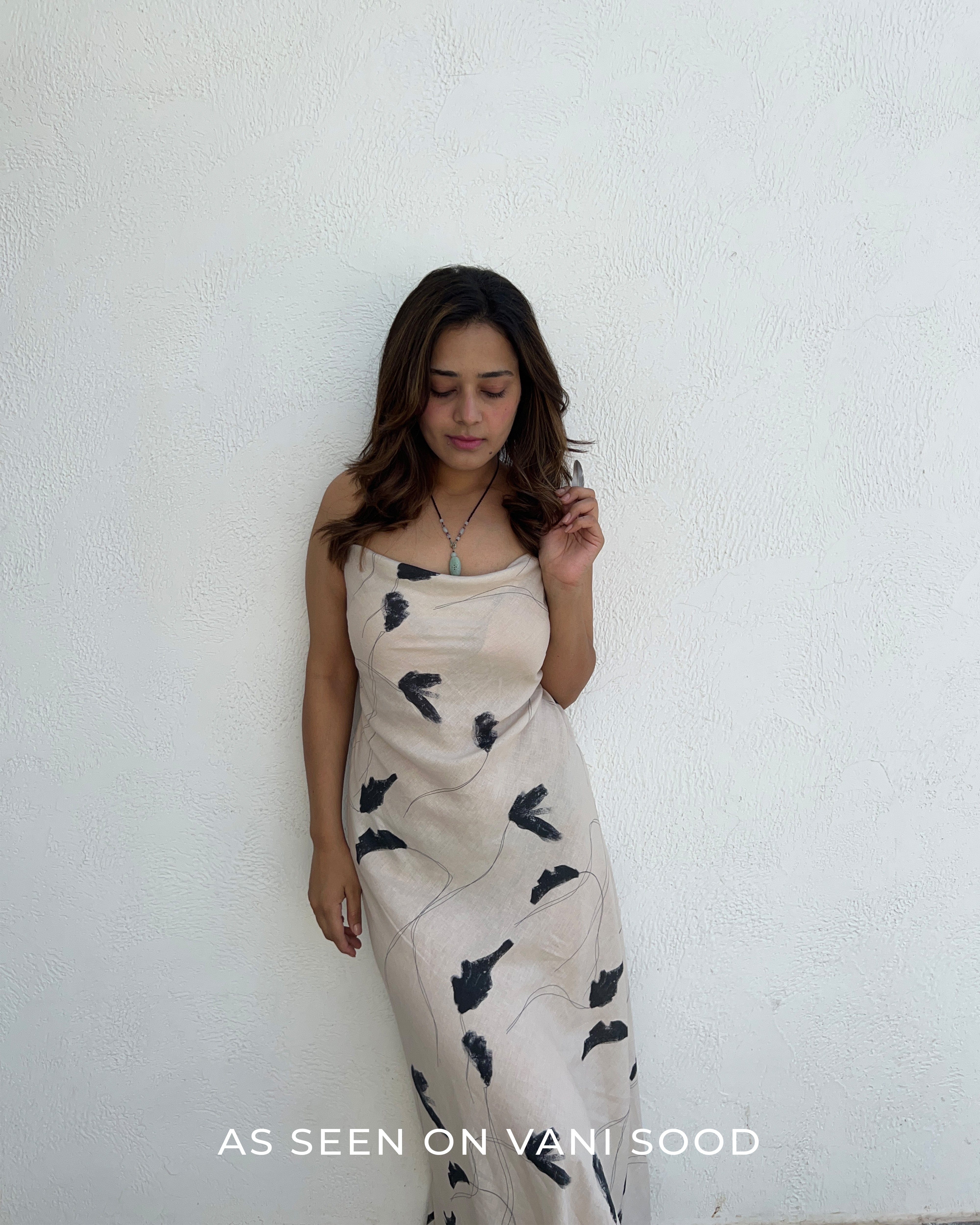 Doodlage Lola printed dress featuring vibrant floral and geometric patterns, sleeveless design, and knee-length cut.