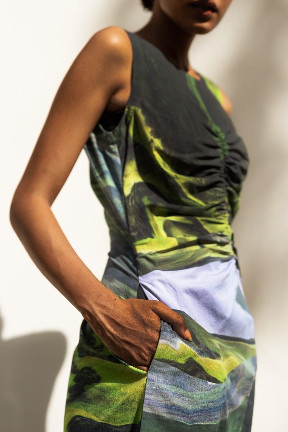 Doodlage Sarah printed dress with floral pattern, lightweight fabric, and relaxed fit, perfect for casual occasions.