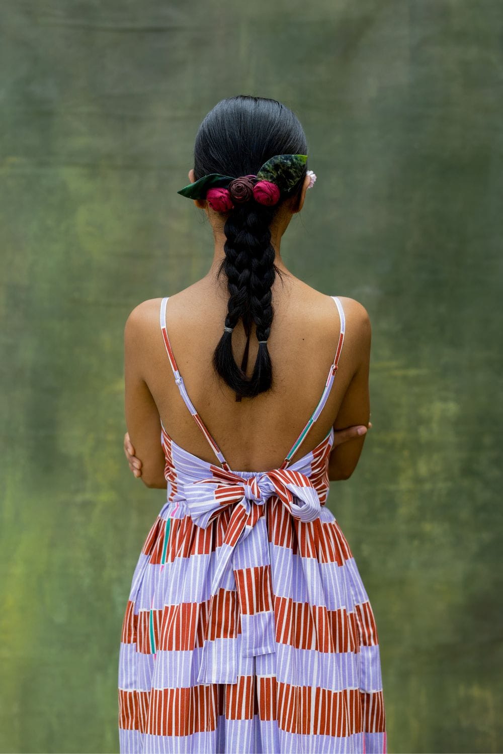Mary striped dress by Doodlage, featuring a stylish design with vertical stripes, short sleeves, and a comfortable fit.