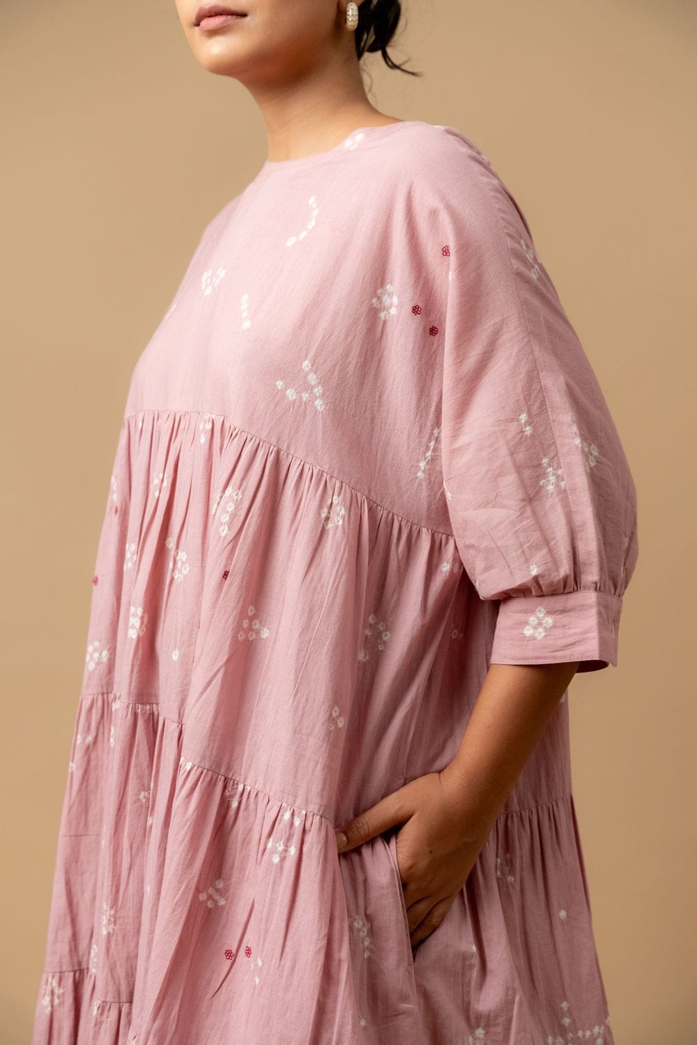 Doodlage Adele one size dress, stylish and comfortable, shown in a full-length image with a relaxed fit and unique fabric details.