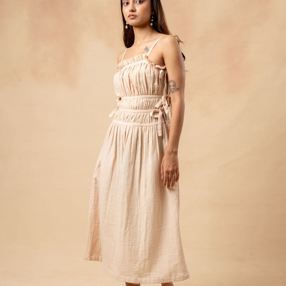 Doodlage Kiteberry dress, stylish women’s dress with intricate pattern and comfortable fit, shown in a full-length view.