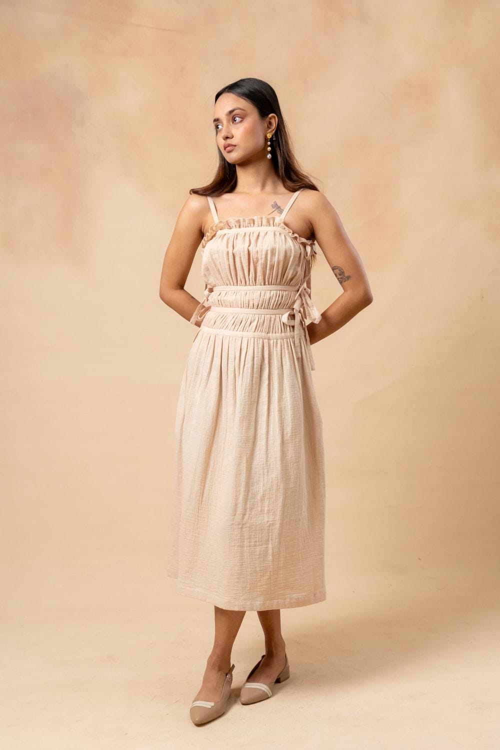 Doodlage Kiteberry dress in vibrant fabric, showcasing a stylish, casual women's dress with a comfortable fit and unique design.