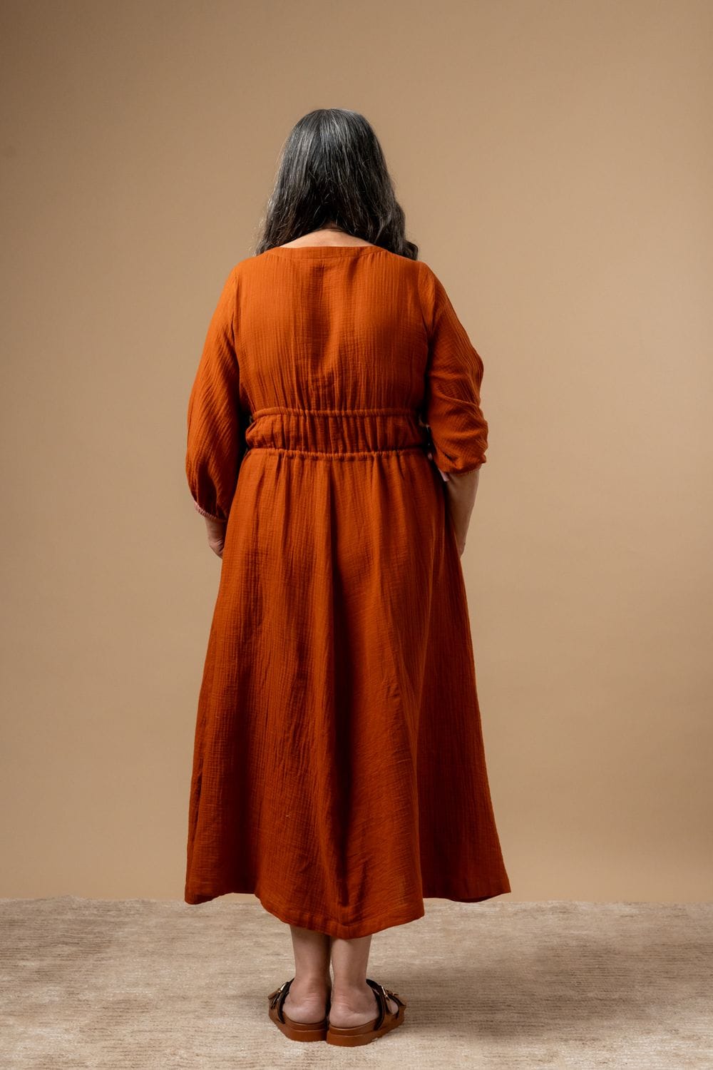 Doodlage Meadowmallow dress in soft fabric with floral pattern, featuring a flowy silhouette and round neckline.