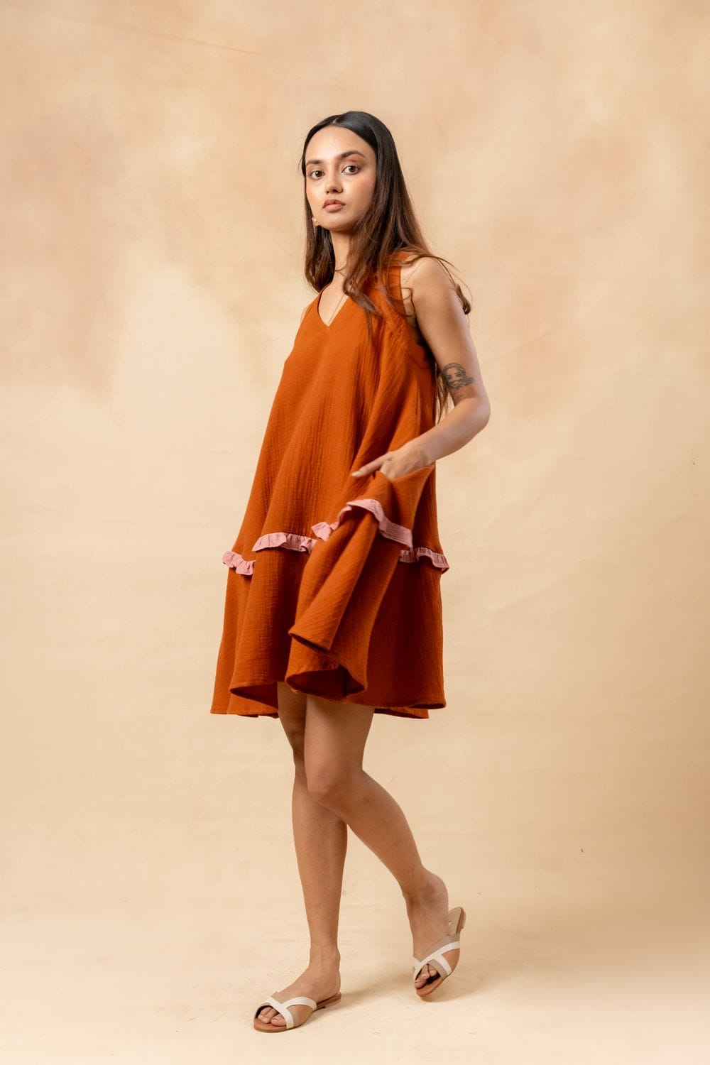 Doodlage Daisy Daze Dress featuring a floral pattern, sleeveless design, and lightweight fabric ideal for casual wear.