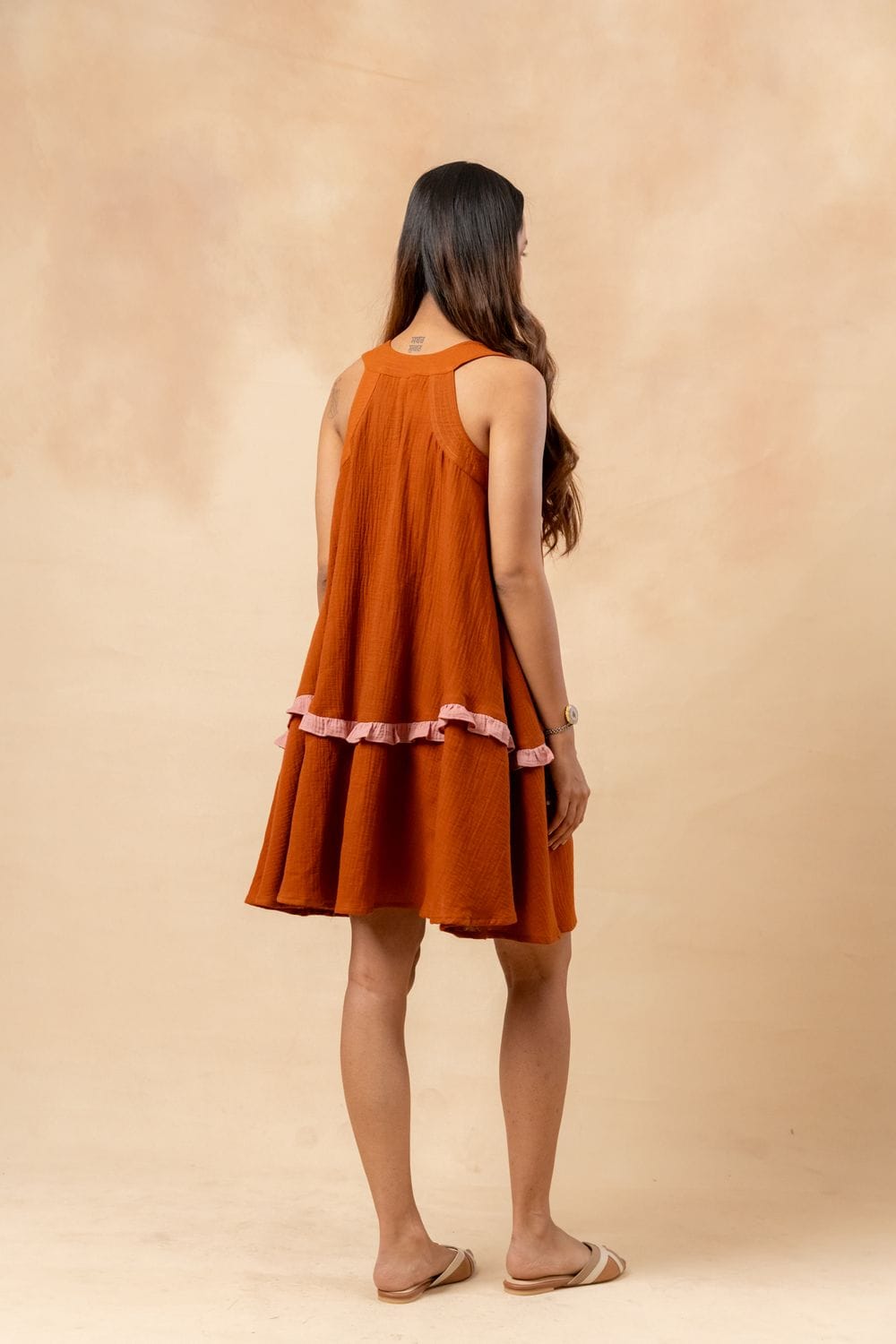 Doodlage Daisy Daze Dress in vibrant floral print, lightweight fabric, sleeveless design, perfect for casual summer wear.