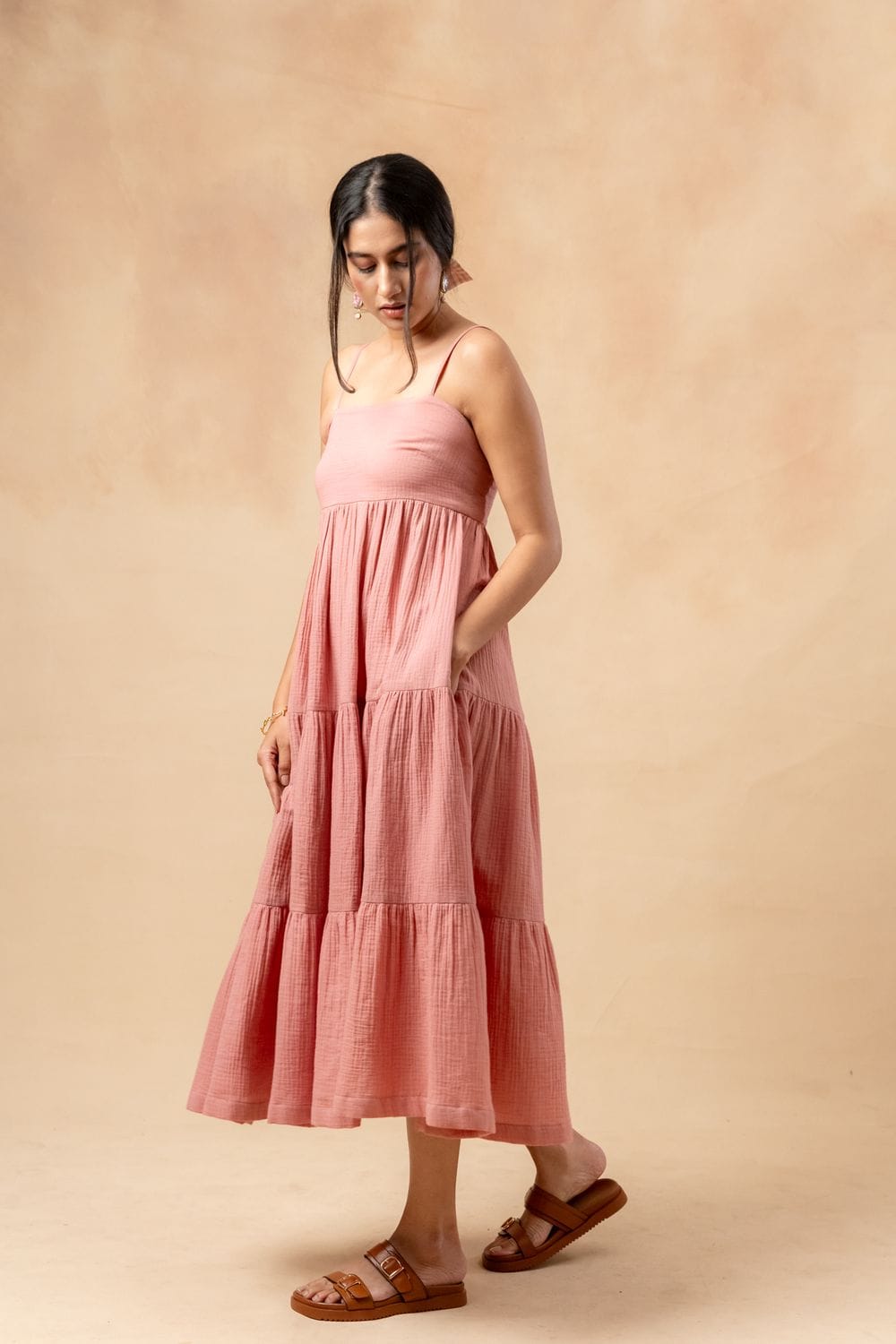Doodlage Cloudberry Kiss Dress featuring a flowy silhouette, floral pattern, and lightweight fabric for a stylish, feminine look.