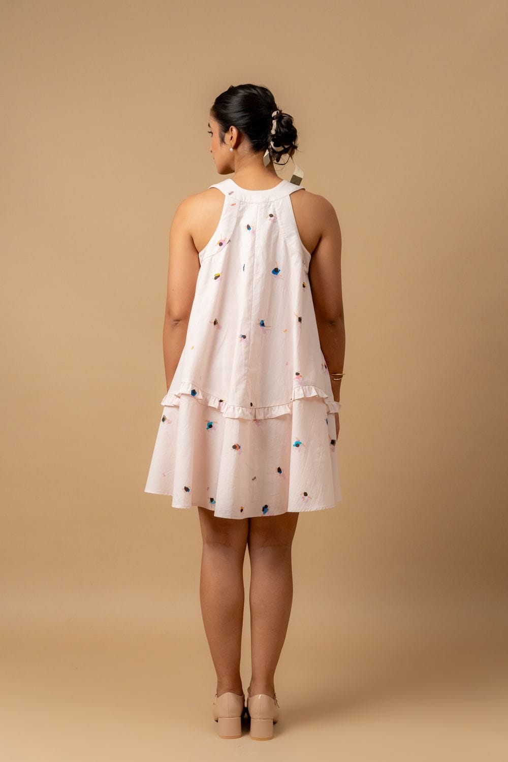 Doodlage Daisy Daze printed dress with floral pattern, lightweight fabric, and short sleeves, styled with a relaxed fit.