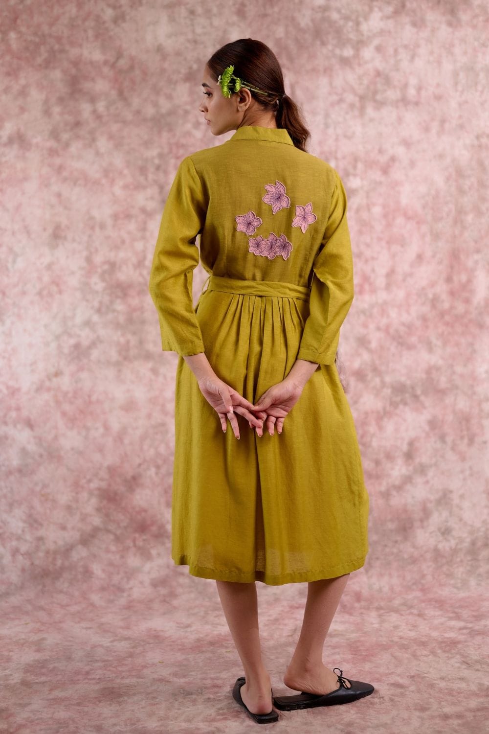 Doodlage Carolle embroidered dress in vibrant fabric, featuring detailed embroidery and a flowing silhouette.