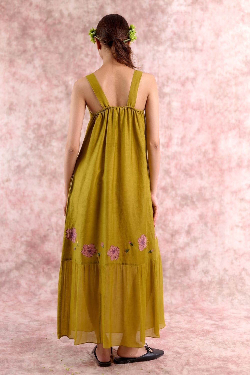 Doodlage Iris embroidered dress with floral embroidery, sleeveless design, and lightweight fabric, perfect for casual wear.