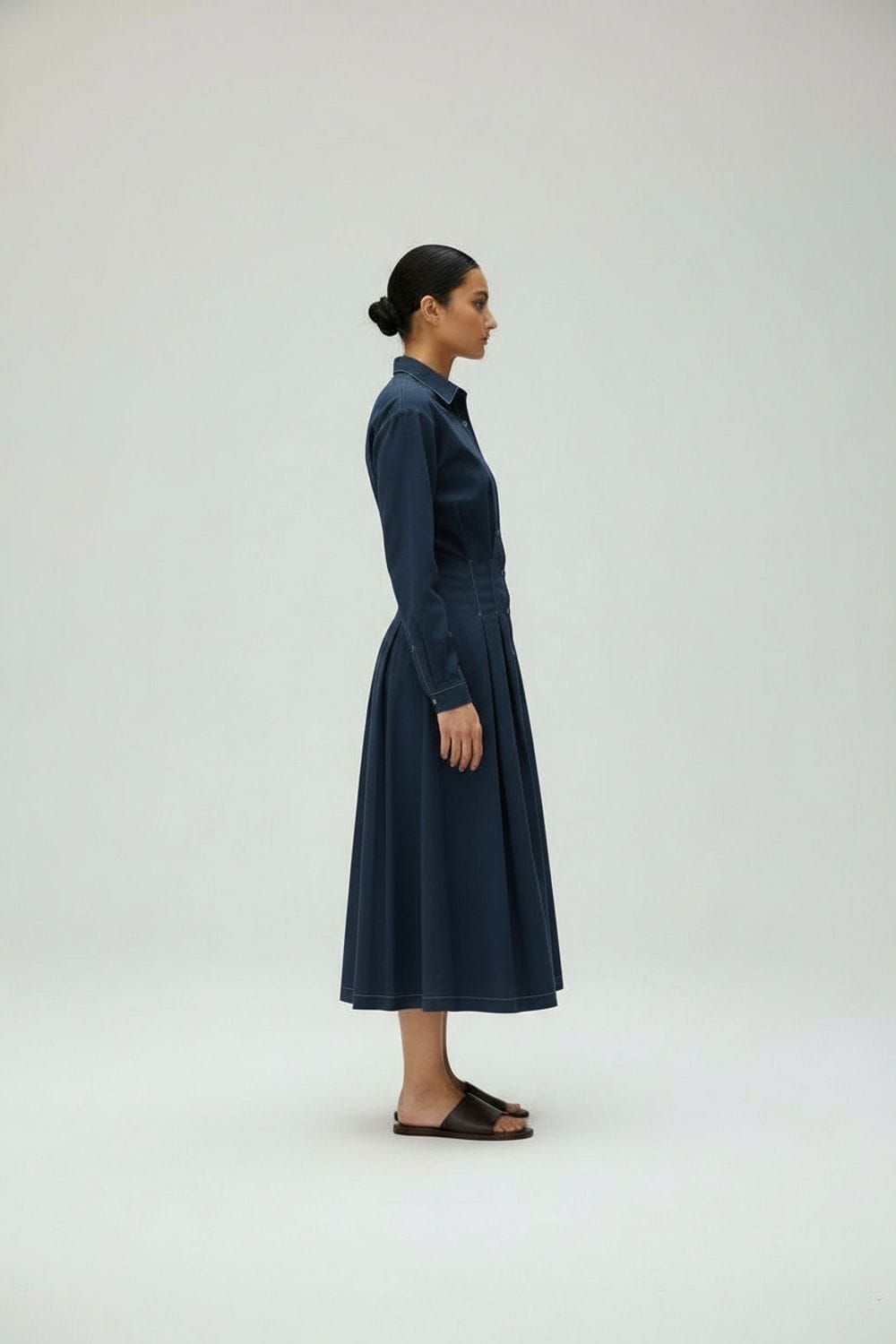 Midnight blue Cecile dress by Doodlage, stylish and elegant women's dress with intricate detailing and comfortable fit.
