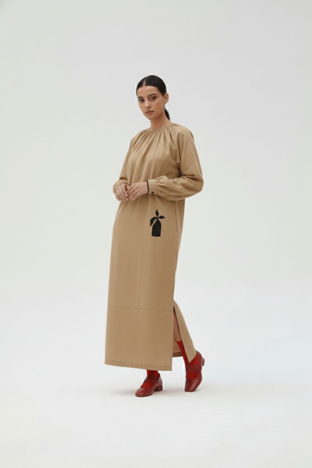 Astrid beige dress by Doodlage, lightweight fabric, sleeveless design, and relaxed fit, perfect for casual or summer wear.