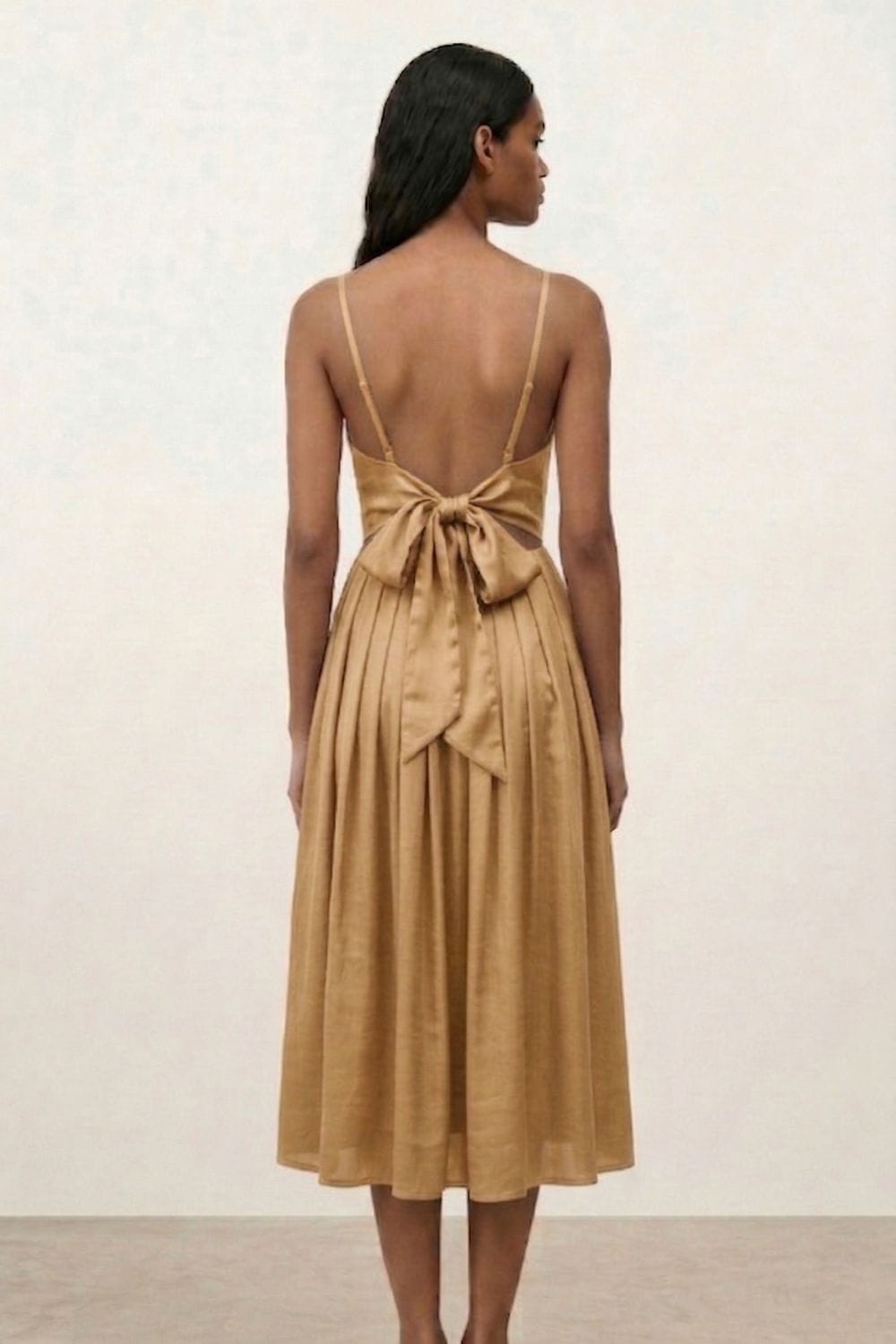 Doodlage Mary Sand Dress featuring a relaxed fit, soft fabric, and a stylish, neutral-toned design ideal for casual wear.