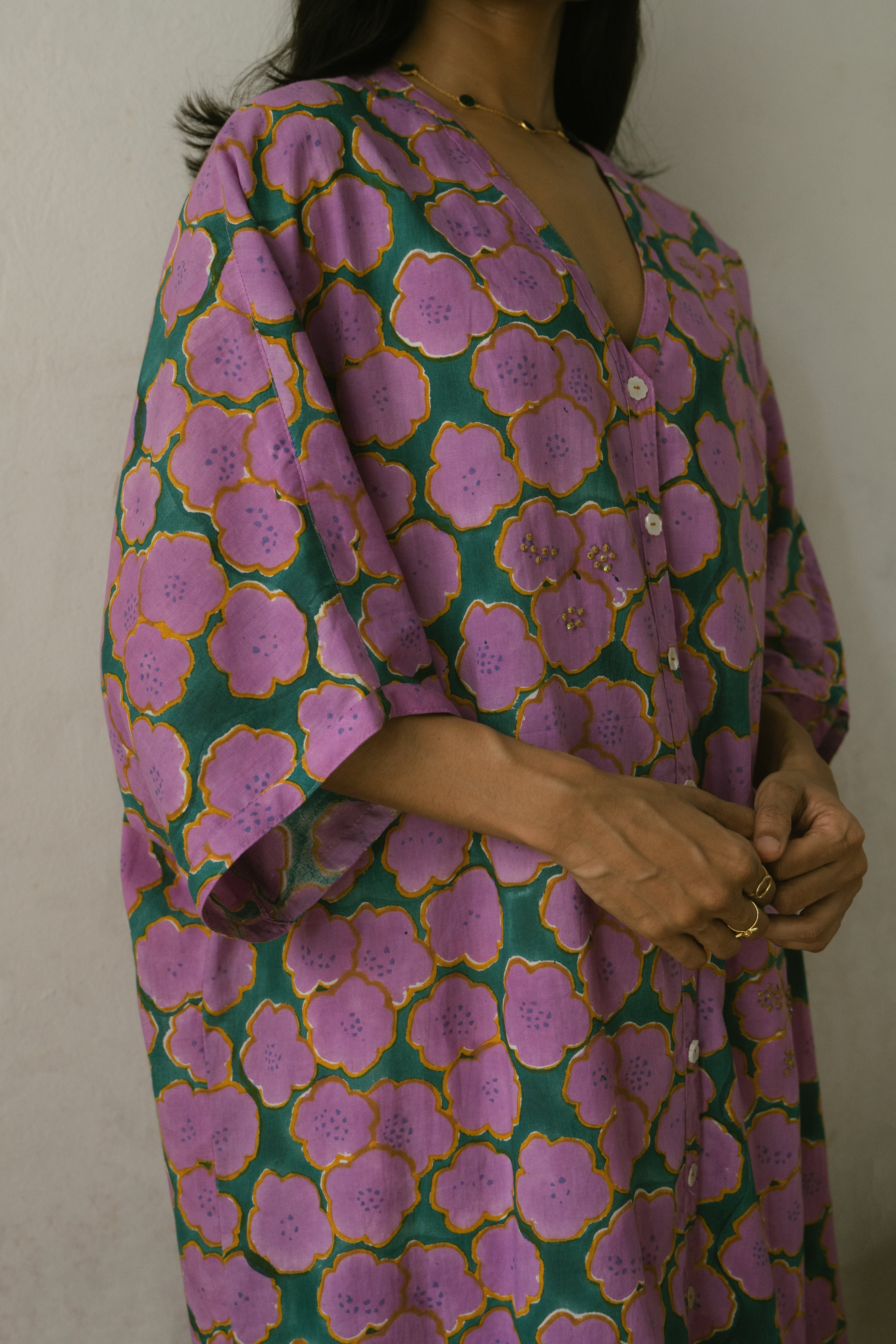 Deeta Clover co-ord set with matching top and pants in lightweight fabric, stylish and comfortable for casual wear.