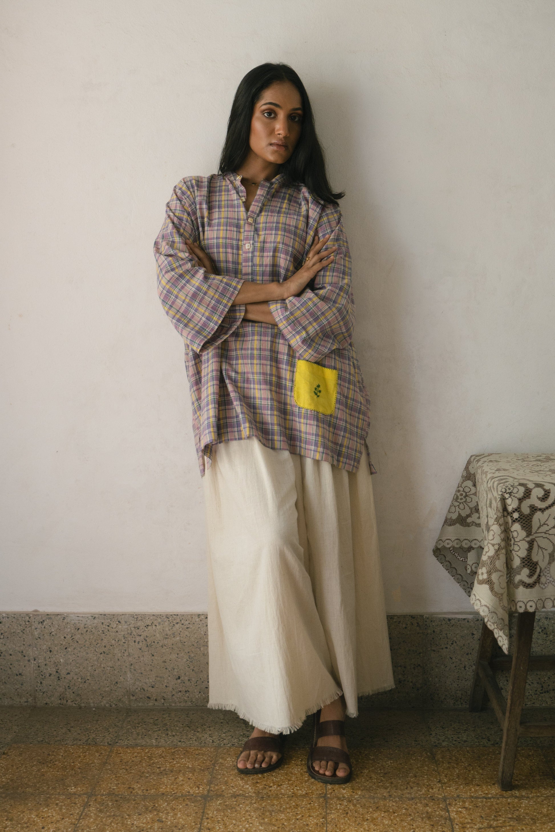 Deeta Meadow unisex coordinated top set, featuring stylish casual tops with a relaxed fit, in a meadow-inspired design.