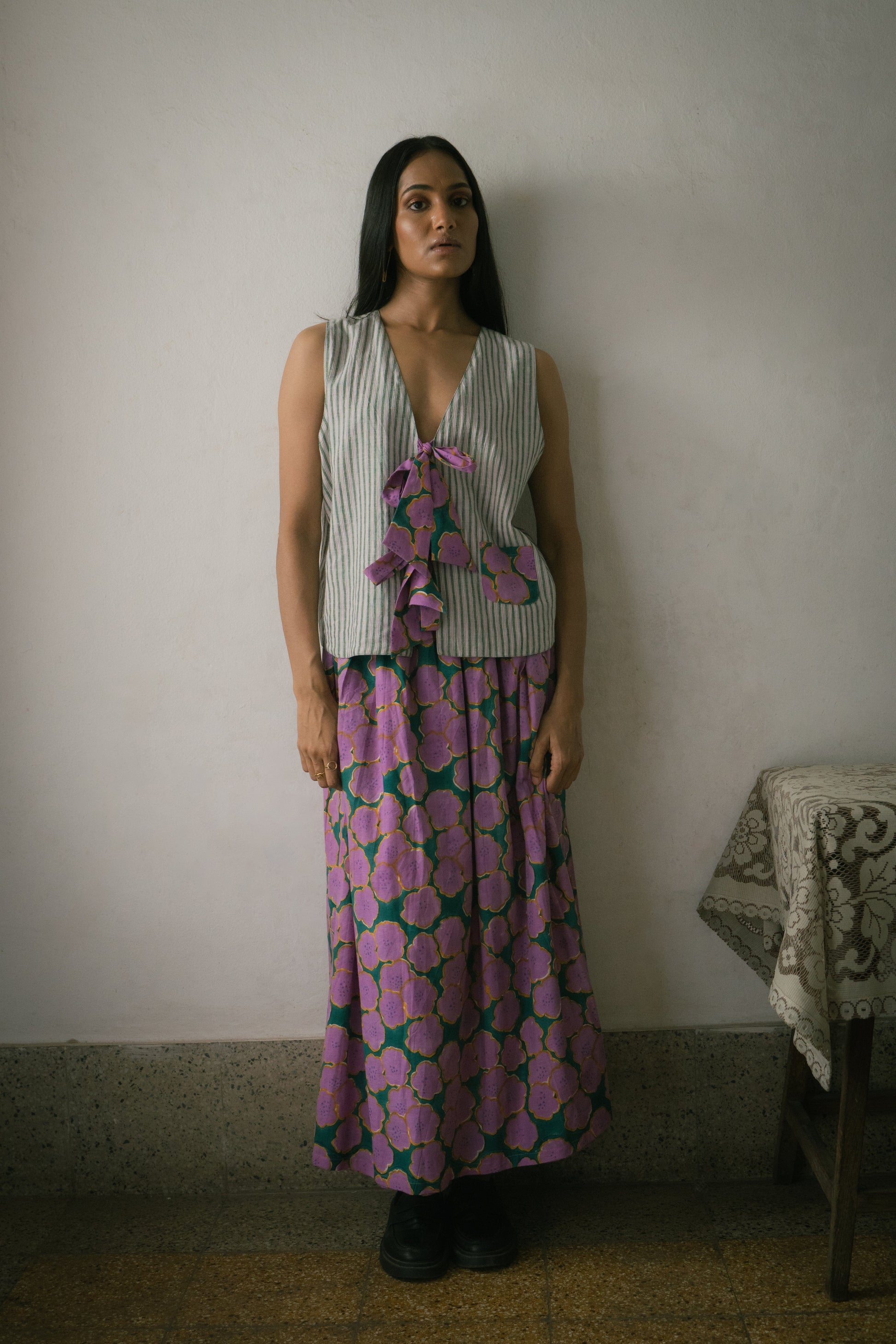 Deeta Clover skirt set featuring a stylish skirt and coordinating top, perfect for casual or dressy occasions.