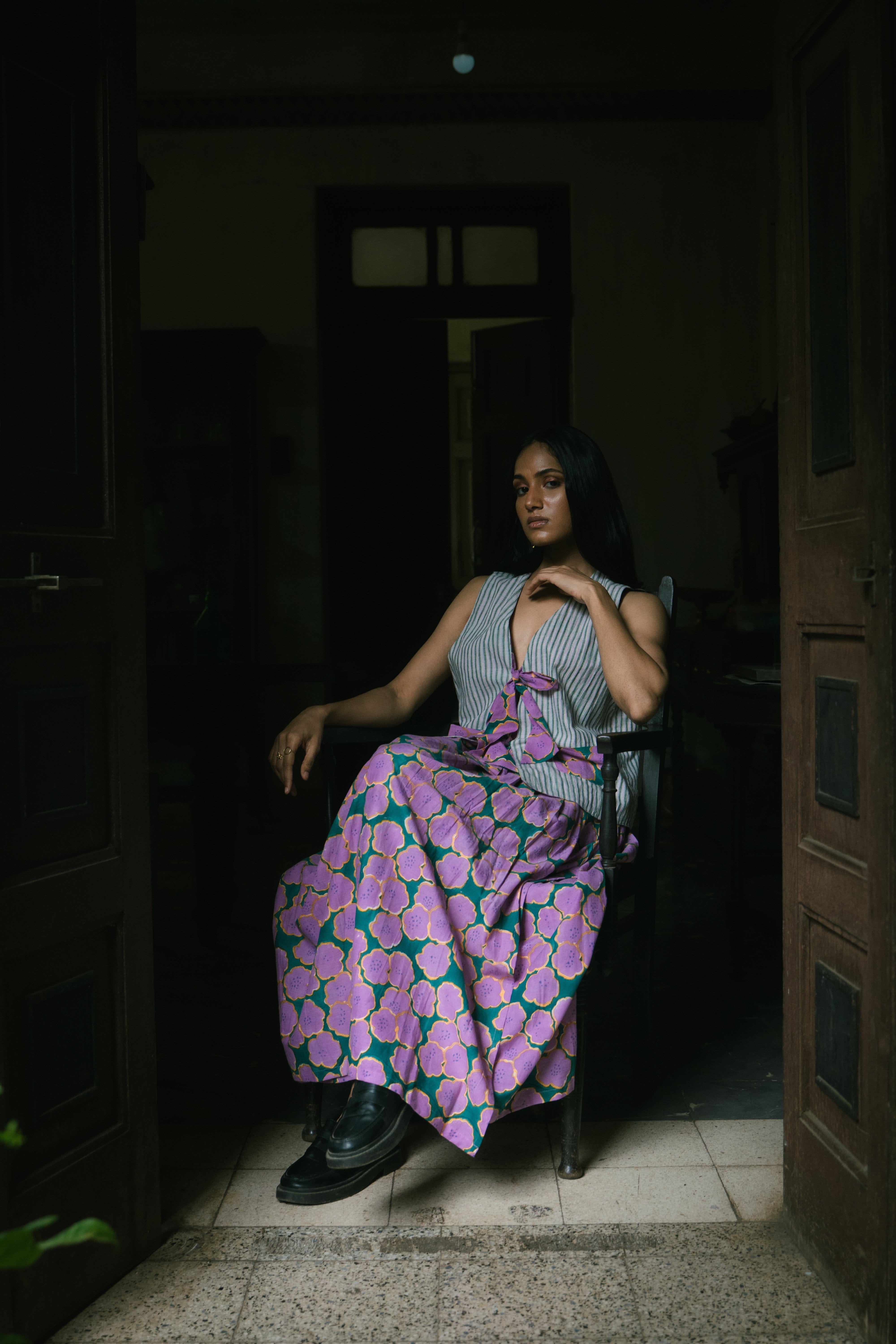Deeta Clover skirt set featuring a stylish skirt and matching top, displayed on a neutral background with visible fabric details.