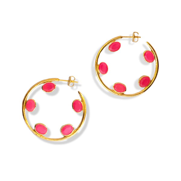 Bombaybirds Jora earrings featuring stylish hoop design, silver-tone metal with intricate detailing for a chic look