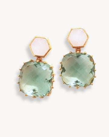 Gold earrings from Bombaybirds Ila Amy collection featuring elegant, shiny design with intricate detailing and a classic hoop style.