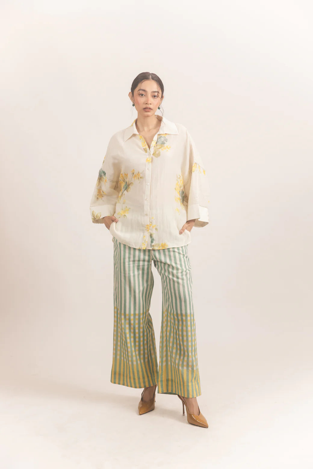 Blue yellow checks pant