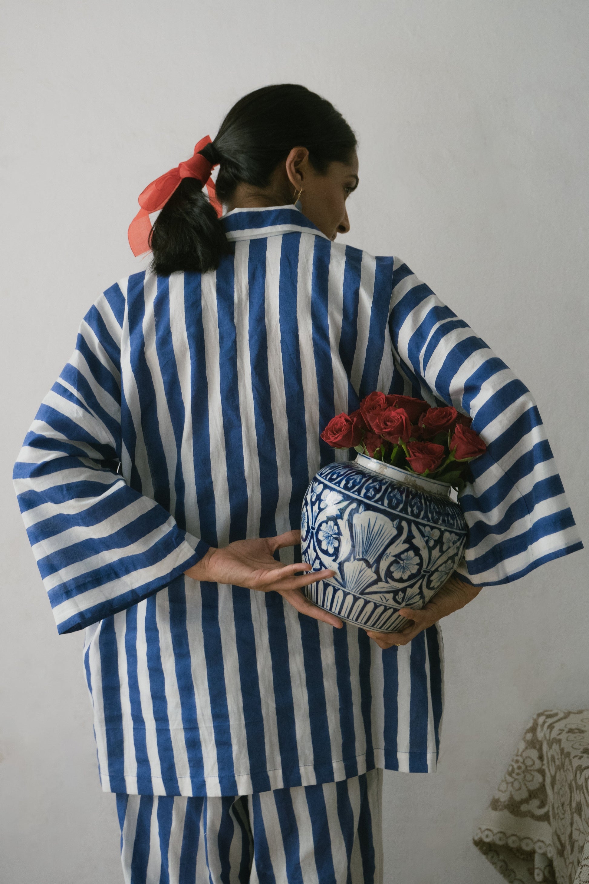 Deeta Shiro coord set shirt, stylish and casual, shown in a light-colored fabric with collar and button details.