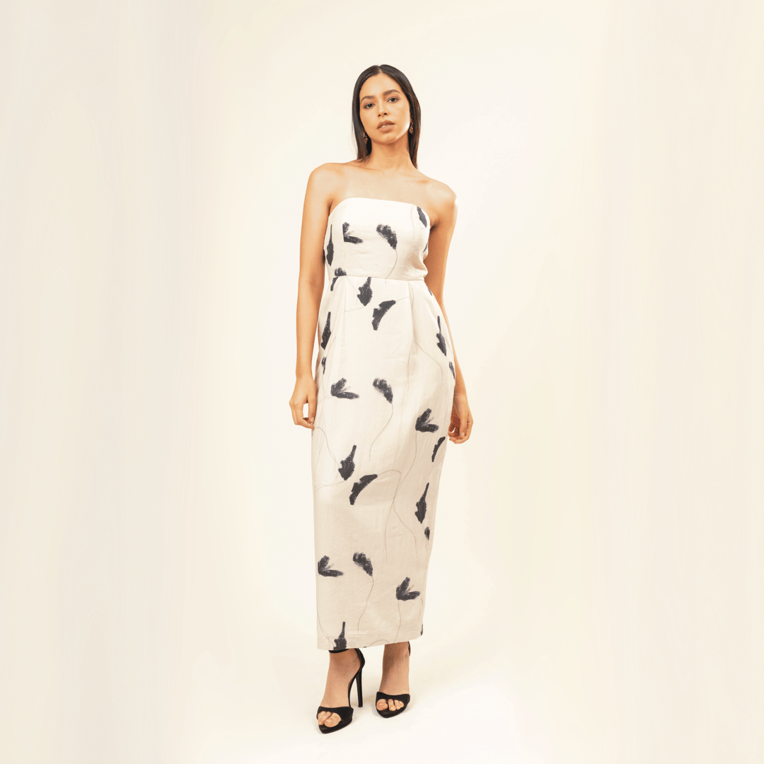 Doodlage Denise printed dress featuring colorful floral pattern, lightweight fabric, and stylish knee-length design.