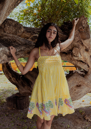 Elegant Jaali Dress from The Raw India featuring intricate traditional pattern with vibrant colors and detailed embroidery.