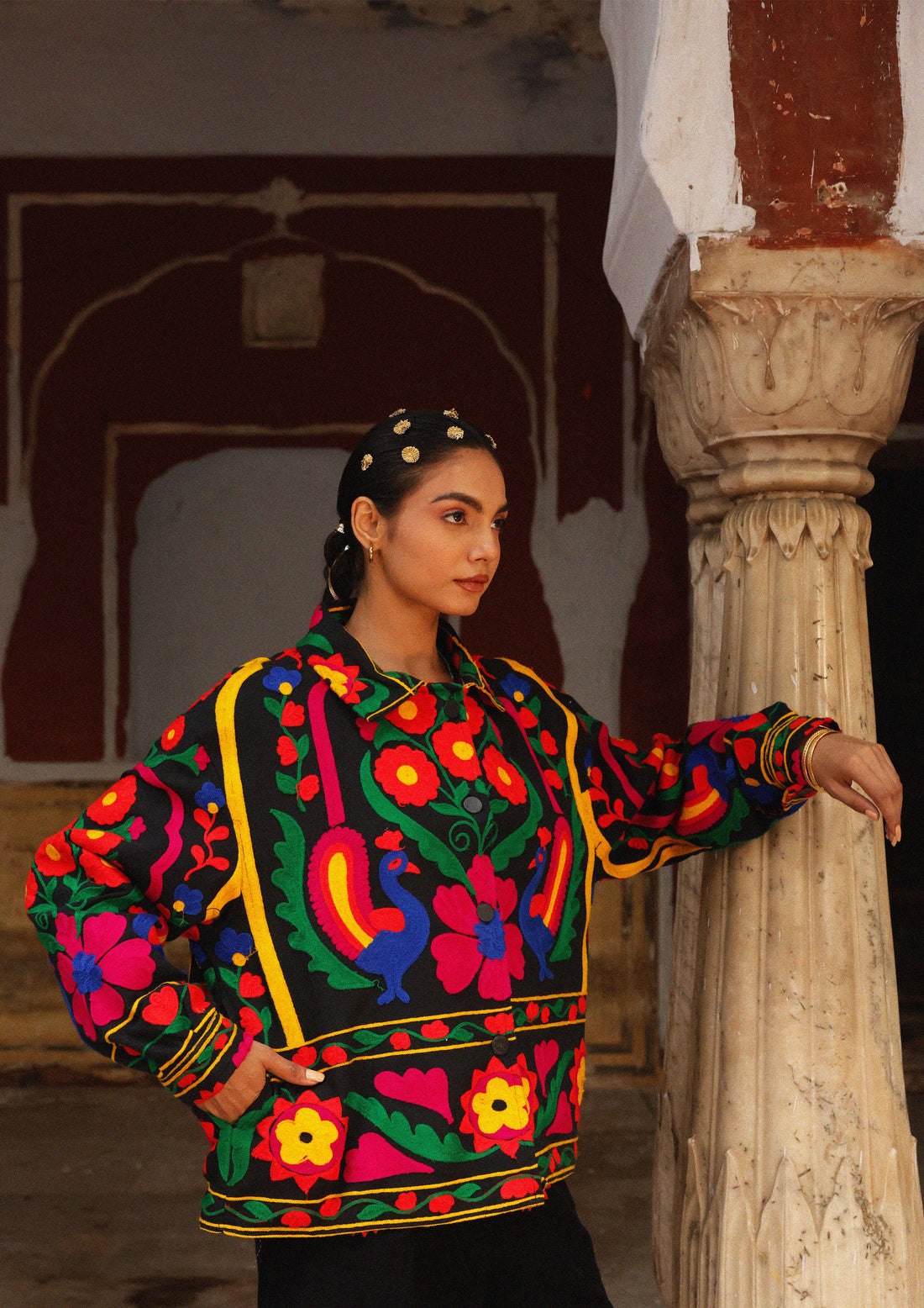 JAIPUR JACKET PEACOCK EMBROIDERY