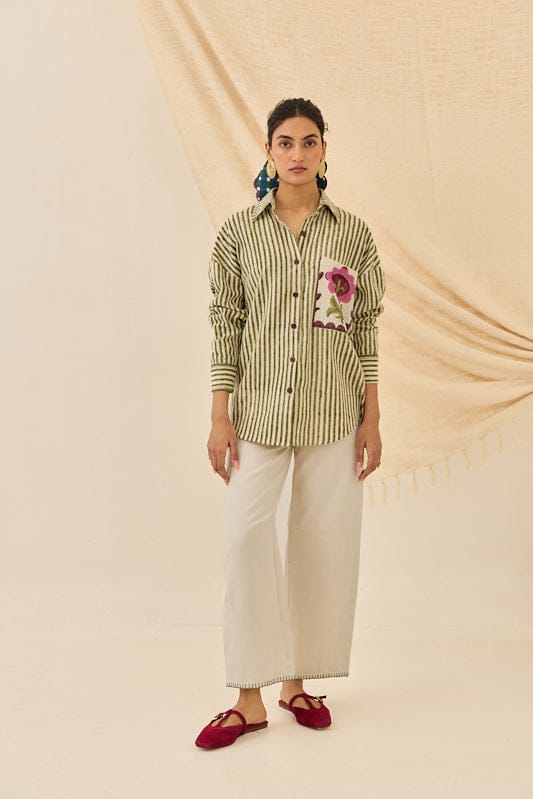 JODI Pihu handloom shirt in vibrant fabric, showcasing traditional craftsmanship and stylish design for women.
