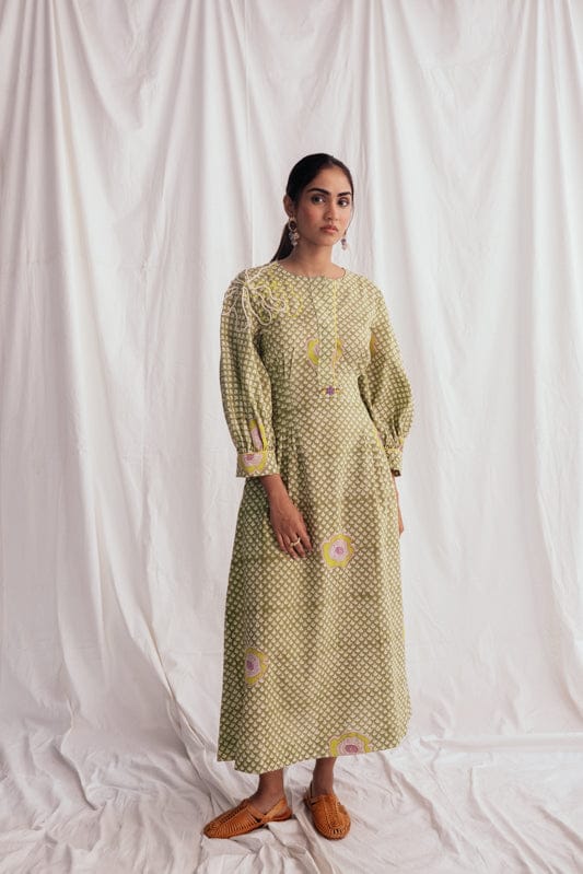 JODI Panna dress in soft fabric, featuring a flowy silhouette and intricate details, perfect for stylish occasions.