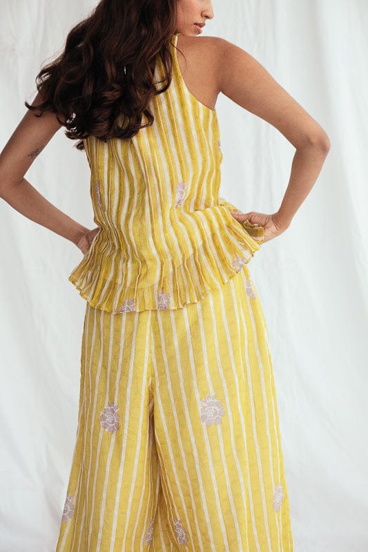 JODI Dhoop pleated top, stylish women's blouse with pleated details, in a vibrant, modern design, perfect for casual or semi-formal wear.