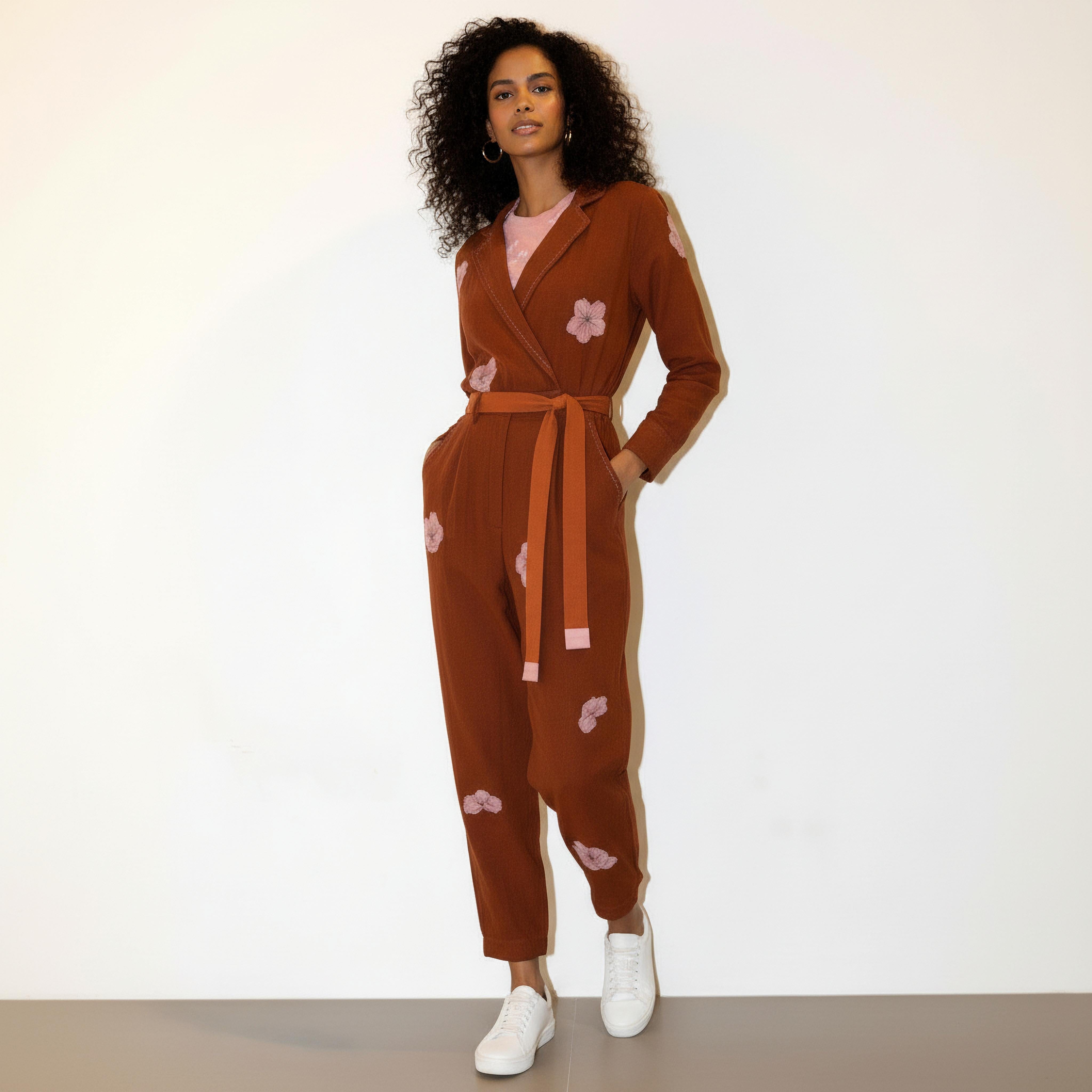 Doodlage Hearth jumpsuit with a clean background, showcasing the stylish, minimal design and comfortable fit of the jumpsuit.