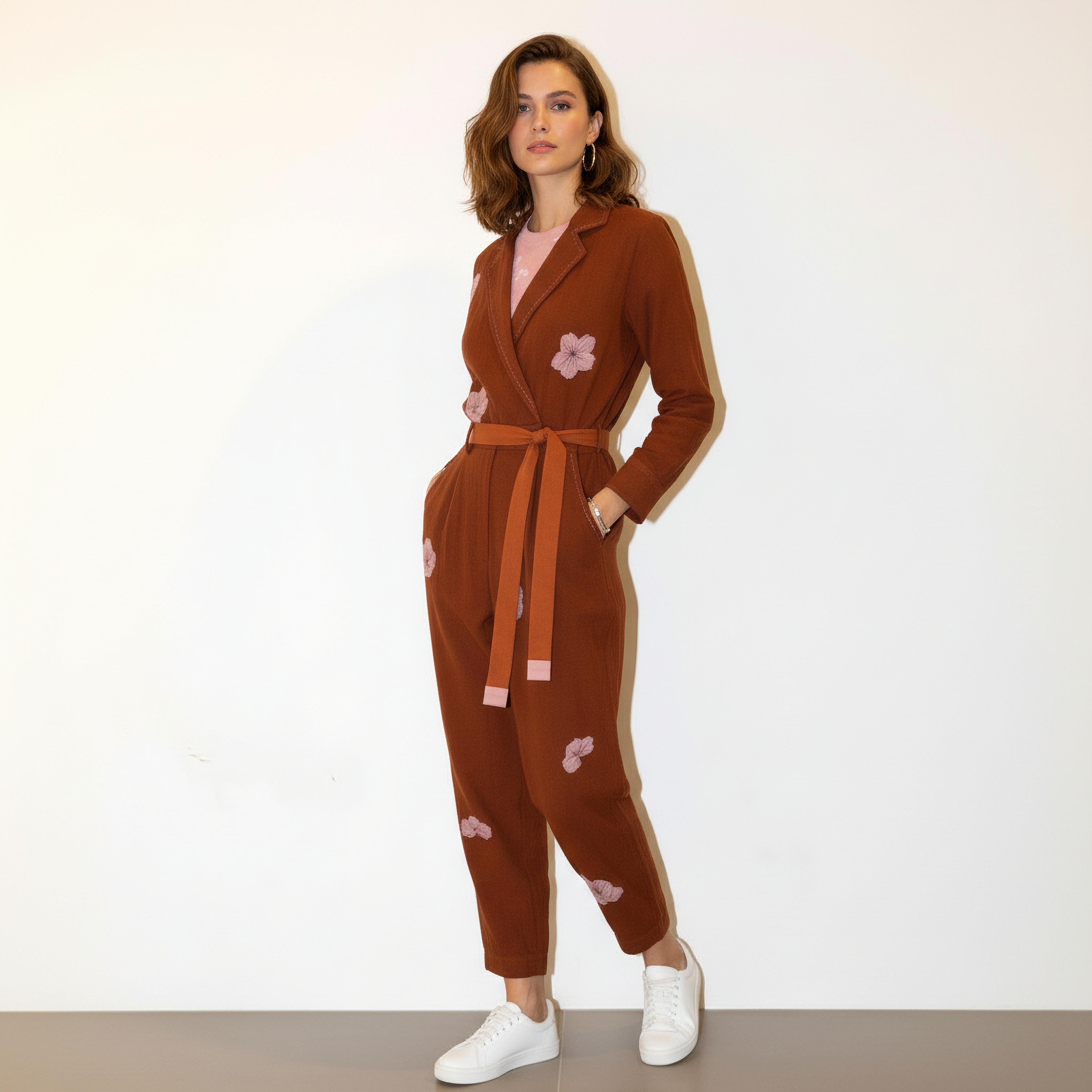Doodlage Hearth jumpsuit with a clean background, showcasing its stylish, modern design and comfortable fit.