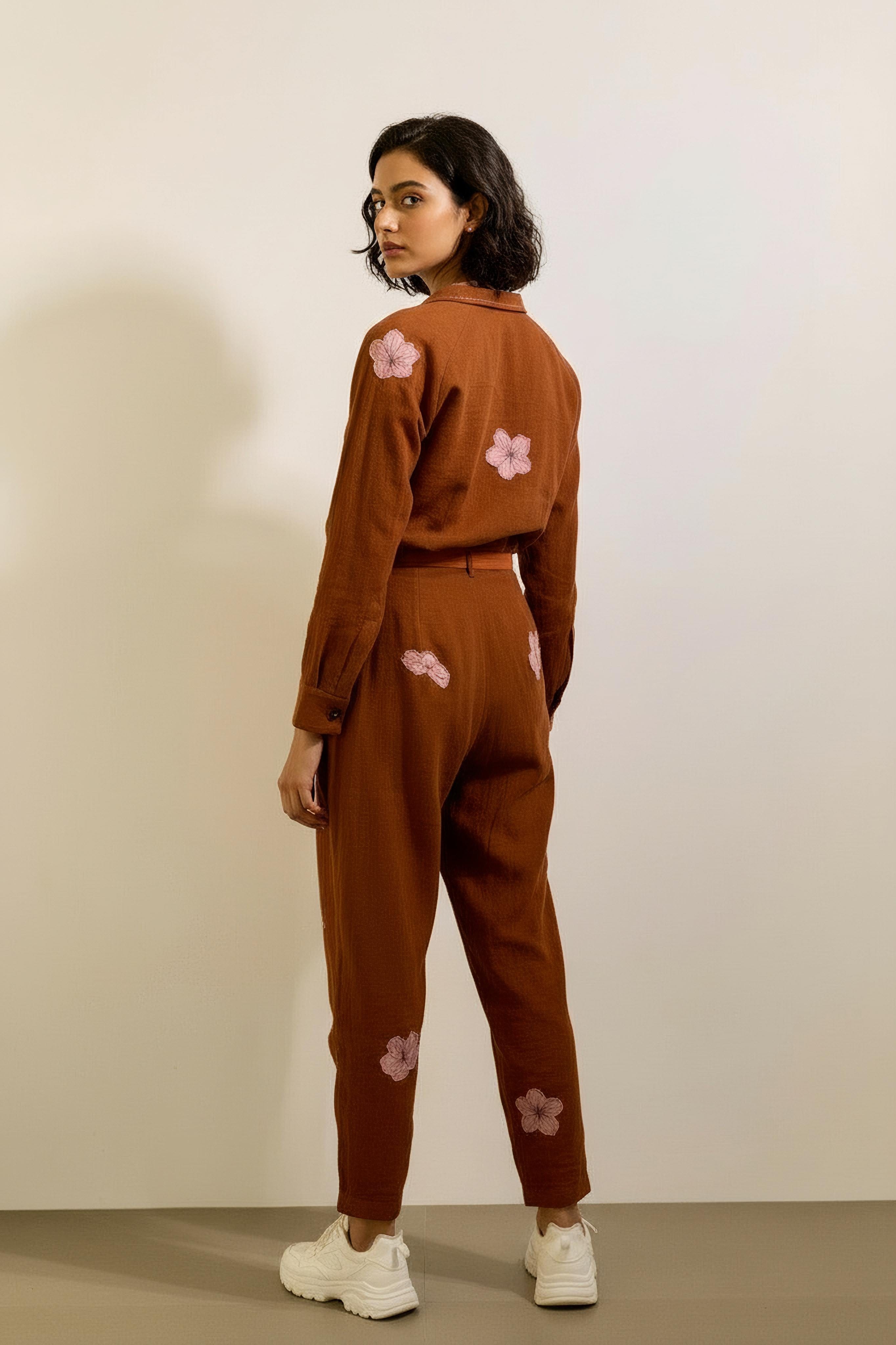 Doodlage Hearth jumpsuit with clean background, showing a stylish, eco-friendly one-piece in natural fabric with a relaxed fit.