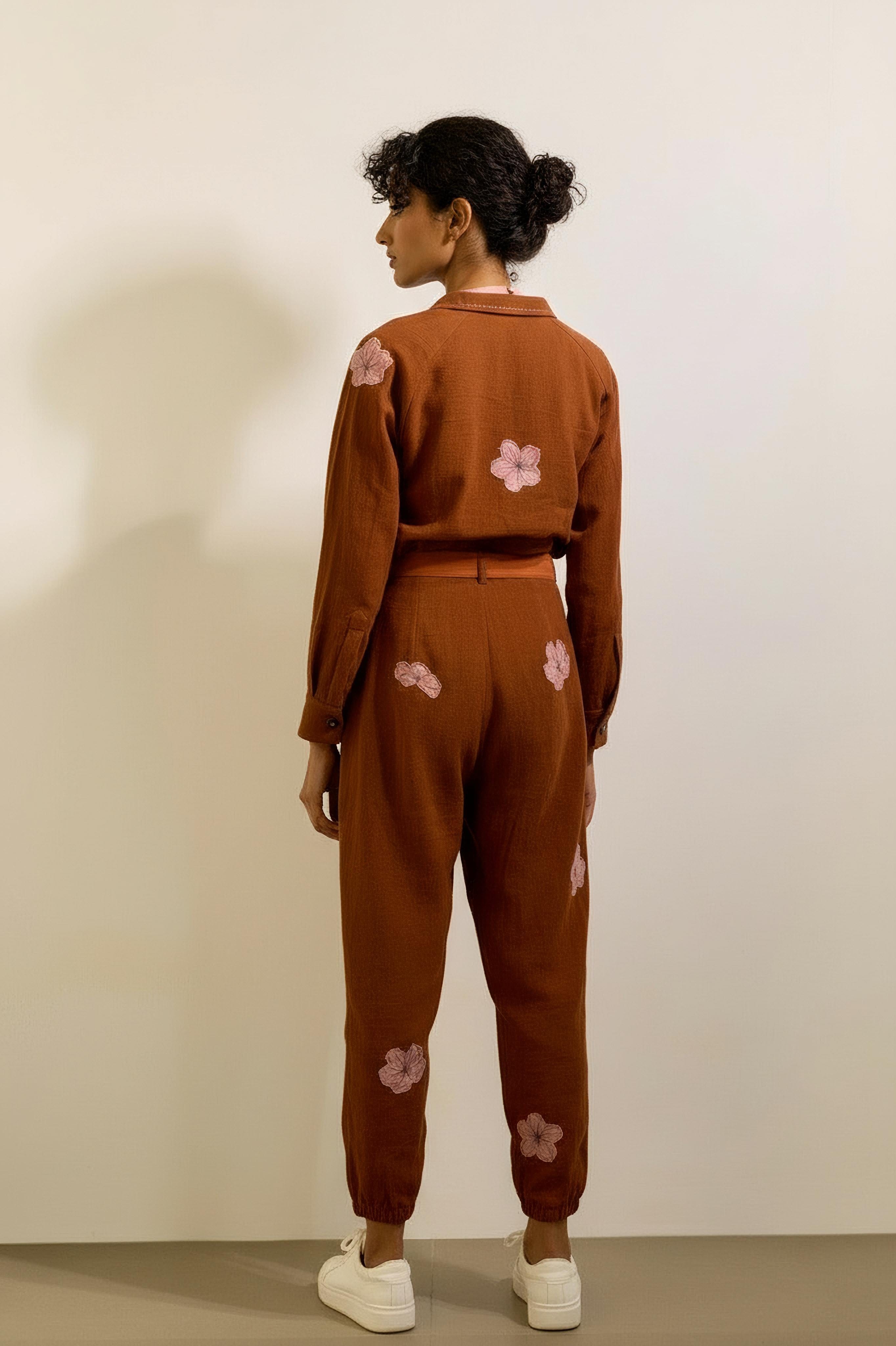 Doodlage Hearth jumpsuit displayed against a clean background, showcasing the relaxed fit and stylish design of the casual women's jumpsuit.