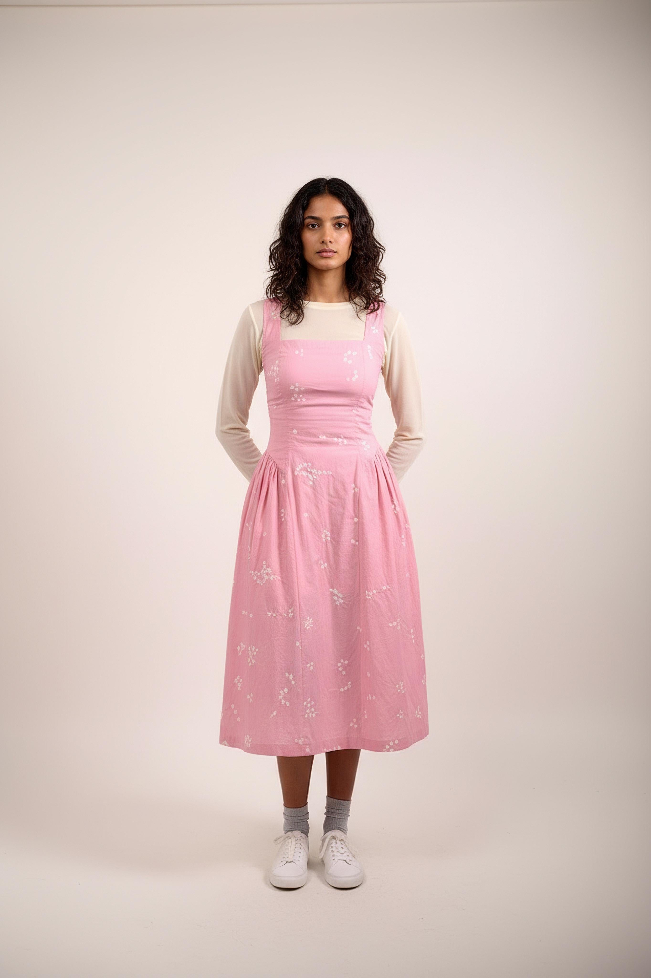 Kyren bandhani dress by Doodlage featuring traditional tie-dye patterns on a clean background, perfect for elegant and cultural wear.