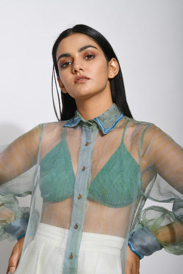 Sea waves Organza Shirt