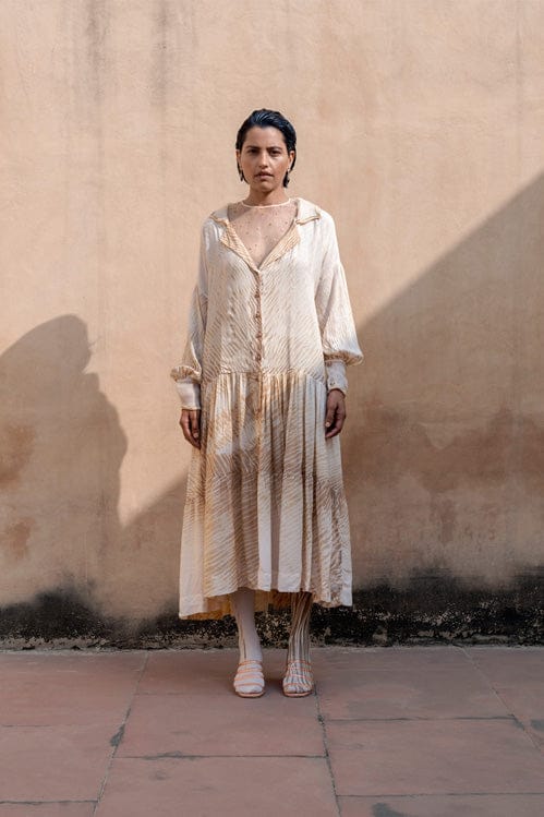 Dreamy Dusk dress by Theloomart featuring soft, flowing fabric and elegant design in a dusk-inspired color palette.