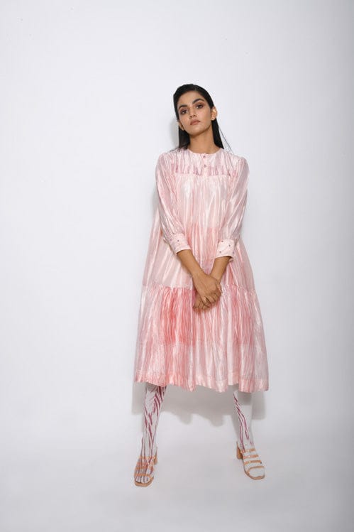 Ivory Mist dress by Theloomart featuring a flowing, elegant design with soft fabric and subtle detailing.