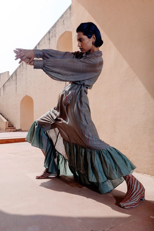 Camouflage dress by Theloomart featuring a stylish, fitted design with a camouflage pattern and short sleeves.