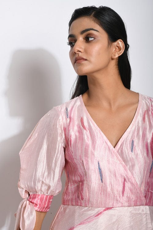 Elegant rose punch dress by Theloomart featuring a flowing design with floral rose patterns and stylish details.