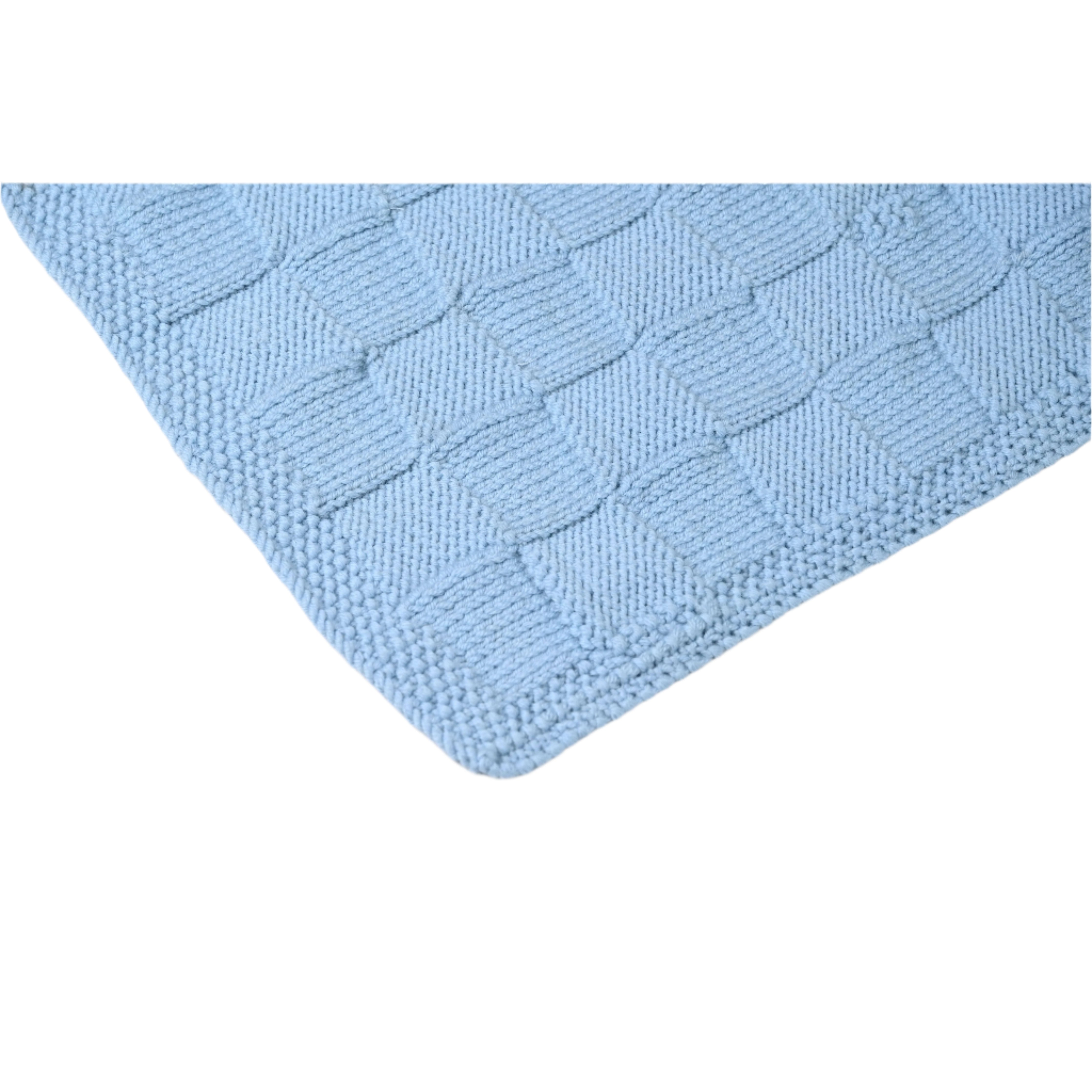 Blue Merino wool blanket by Masaya Home, shown folded with soft, textured fabric suitable for cozy home decor.